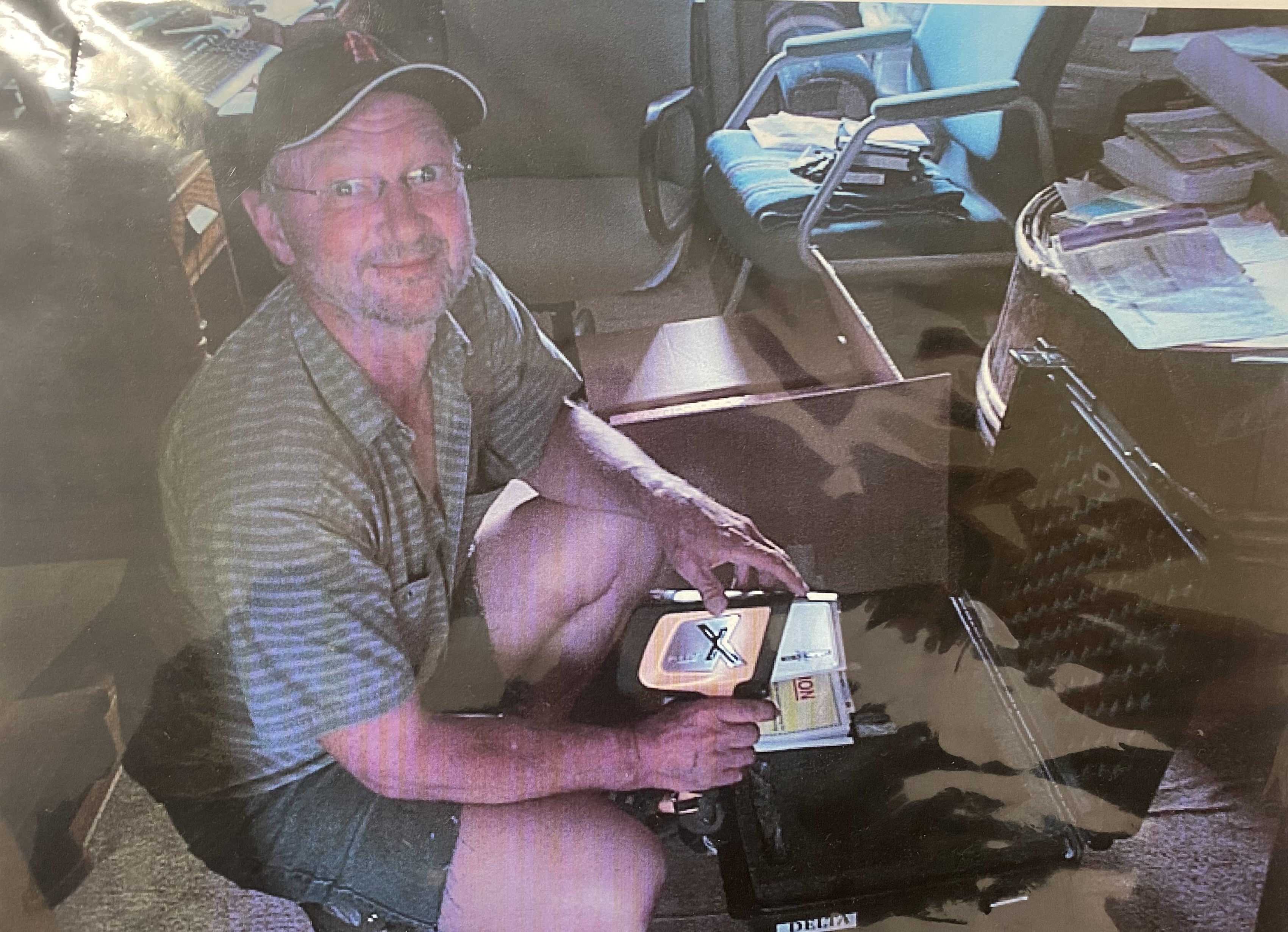 Lindsay Allen with the InnovX Delta handheld XRF.
