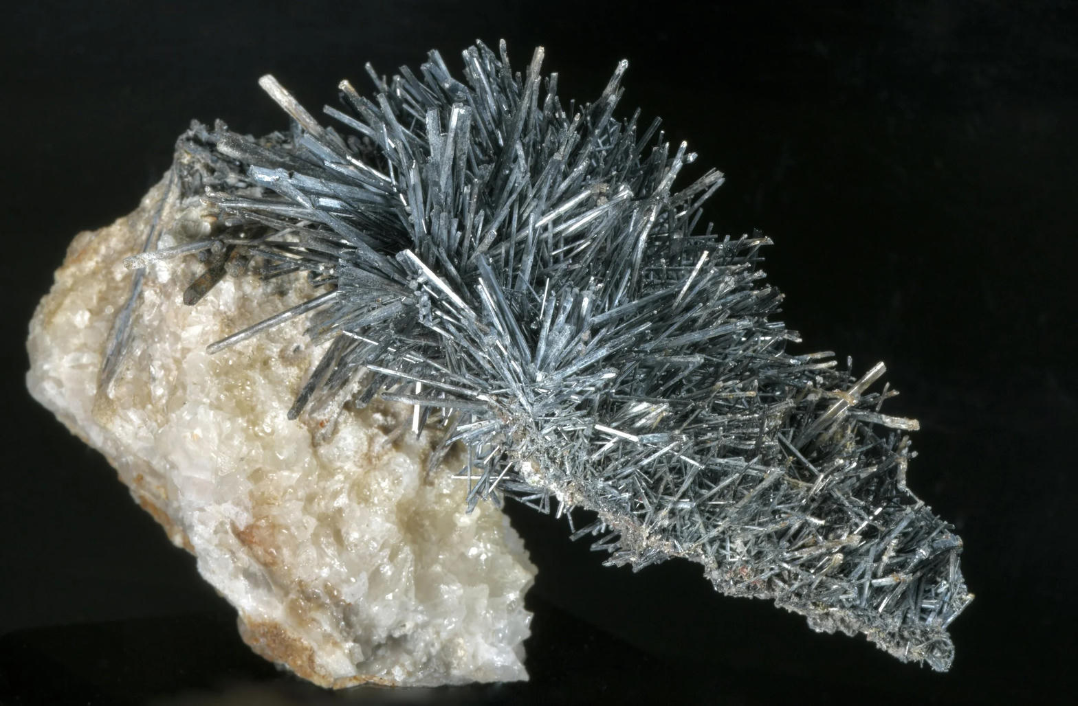 Stibnite crystals.